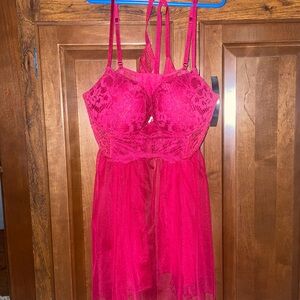Victoria's Secret Vibrant Red Lace Chemise